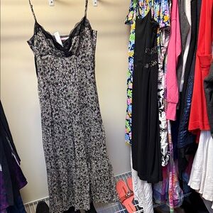 NWT Gianni Bini 100% silk $198 Floral Lace Slip Dress lingerie style Y2K